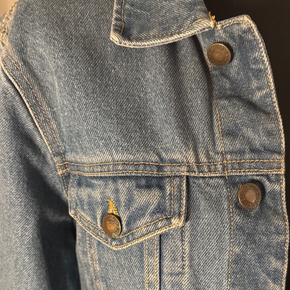 Women's Blue Jean Jacket with Graphic Design - Picture 5 of 11